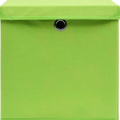 Säilytyslaatikot kansilla 10 kpl 28x28x28 cm vihreä