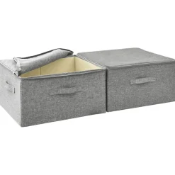 Säilytyslaatikot 2 kpl kangas 43x34x23 cm kerma