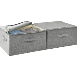 Säilytyslaatikot 2 kpl kangas 43x34x23 cm kerma