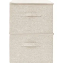 Säilytyslaatikot 2 kpl kangas 43x34x23 cm kerma