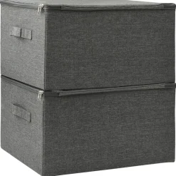 Säilytyslaatikot 2 kpl kangas 43x34x23 cm kerma
