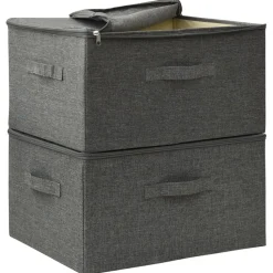 Säilytyslaatikot 2 kpl kangas 43x34x23 cm kerma