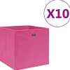 Säilytyslaatikot 10 kpl kuitukangas 28x28x28 cm pinkki