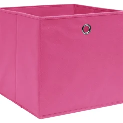 Säilytyslaatikot 4 kpl kuitukangas 28x28x28 cm pinkki