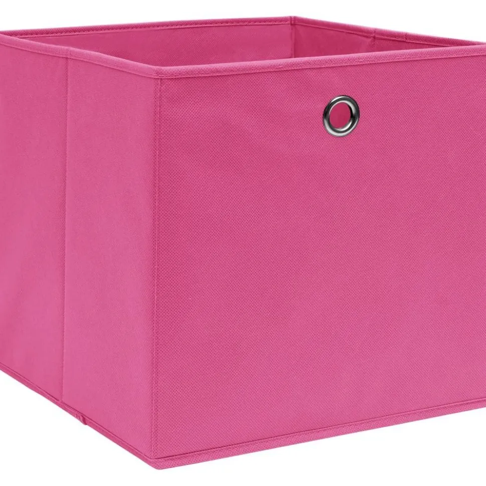 Säilytyslaatikot 4 kpl kuitukangas 28x28x28 cm pinkki
