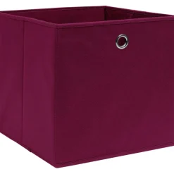 Säilytyslaatikot 10 kpl kuitukangas 28x28x28 cm tummanpunainen