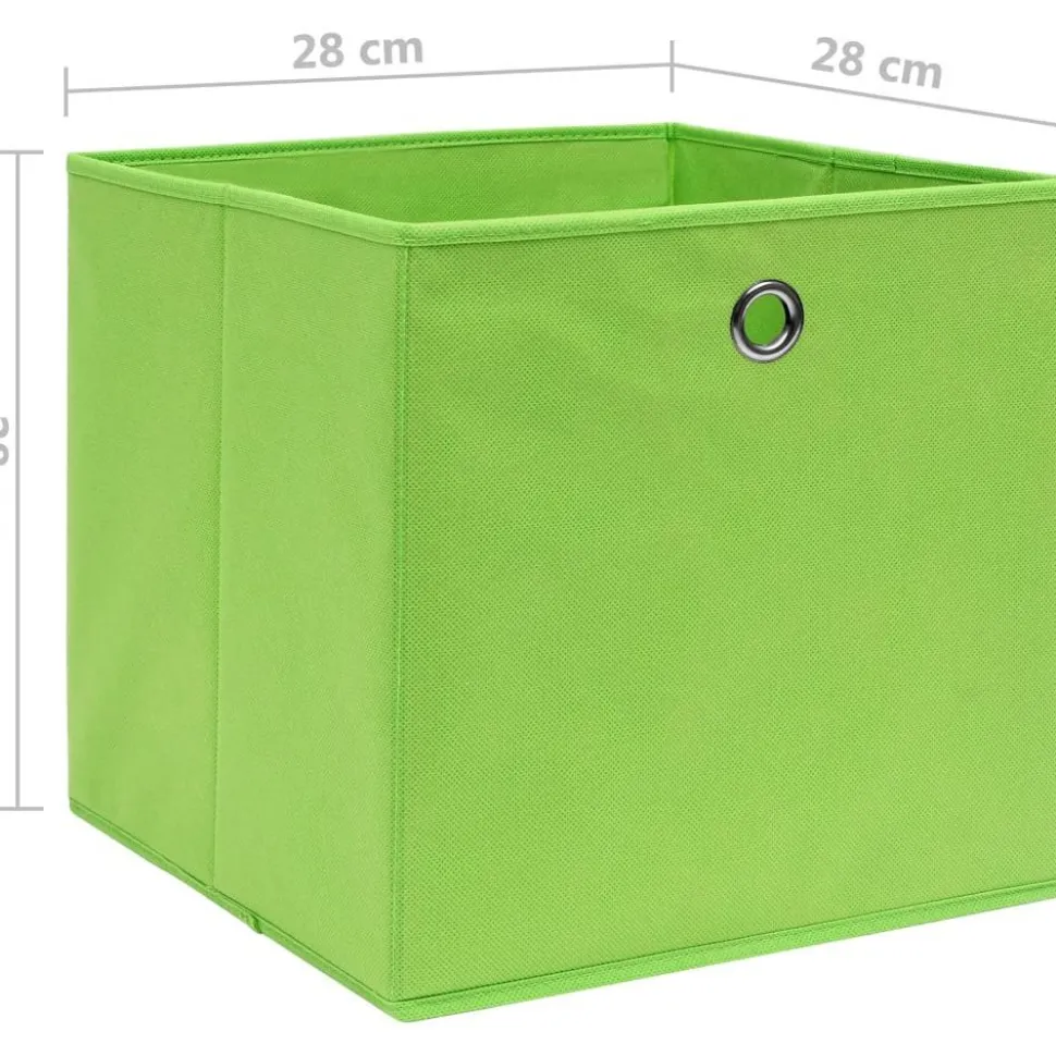 Säilytyslaatikot 10 kpl kuitukangas 28x28x28 cm vihreä