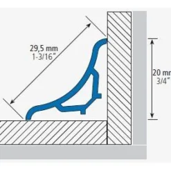 Sisäkulmalistan ulkokulmapala Euroshrink pvc e-211, 30mm, valkoinen