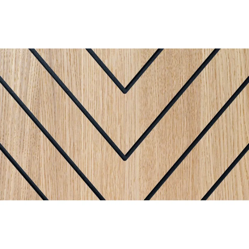 Sisustuslevy Maler Louvre Chevron, 12x616x2800mm, mdf, musta/Afrikan tammi
