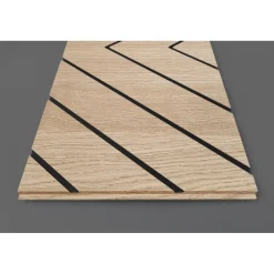 Sisustuslevy Maler Louvre Chevron, 12x616x2800mm, mdf, musta/Afrikan tammi
