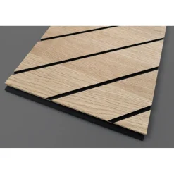 Sisustuslevy Maler Louvre Chevron, 12x616x2800mm, mdf, musta/Afrikan tammi