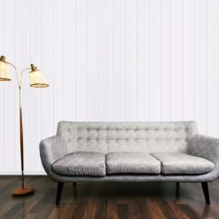 Sisustuspaneeli Lundbergs Alma 6x620x2390mm viistepontti MDF antiikkivalkoinen 2kpl/pkt
