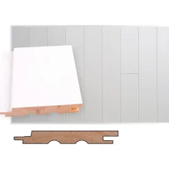 Sisustuspaneeli Maler STS-3 PN 14x120x2100mm Sj mänty ympäripontattu maalattu valkoinen
