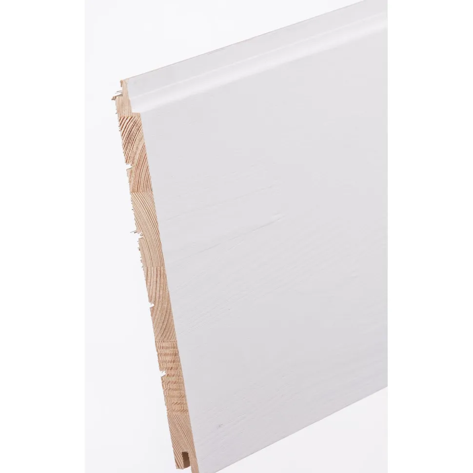 Sisustuspaneeli Aure Riihi STS 15x215x2500 mm mänty harjattu puhdas valkoinen