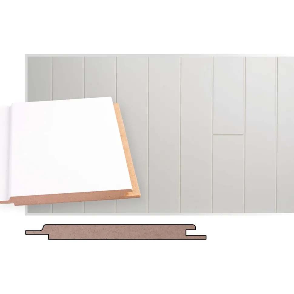 Sisustuspaneeli Maler STP-5 10x120x2070mm MDF ympäripontattu valkoinen