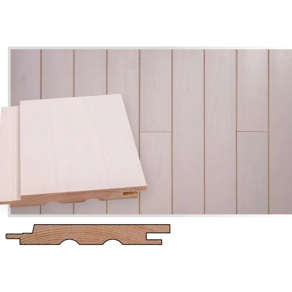 Sisustuspaneeli Maler STS-3 PN 14x120x2100mm EM/VM ympäripontattu petsi/lakka huurre