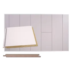 Sisustuspaneeli Maler Tuhti STS-5, 15x160x2400mm, mdf, ympäripontattu, Tunne valkoinen