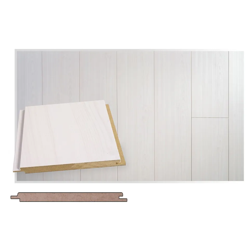 Sisustuspaneeli Maler Tuhti STS-5, 15x160x2400mm, mdf, ympäripontattu, valkolakattu mäntykuvio