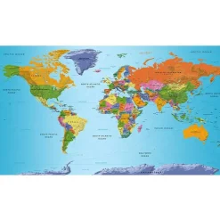 Sisustustarra Artgeist World Map: Colourful Geography II 280x490cm