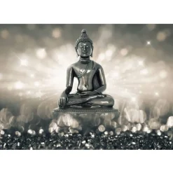 Sisustustarra Artgeist Silver Buddha 70x98cm
