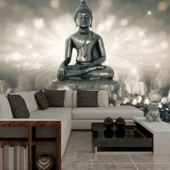 Sisustustarra Artgeist Silver Buddha 70x98cm