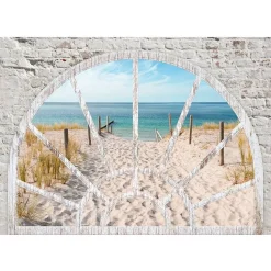 Sisustustarra Artgeist Window View - Beach 70x98cm