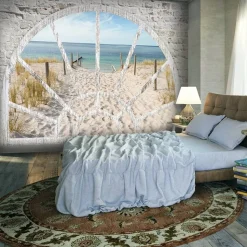 Sisustustarra Artgeist Window View - Beach 70x98cm