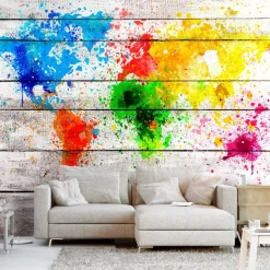 Sisustustarra Artgeist World Map: Colourful Blot 70x98cm