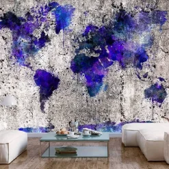 Sisustustarra Artgeist World Map: Ink Blots 70x98cm