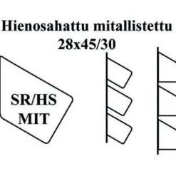 Säleikkörima Siparila MIT/HS ST 4S 28x45/30mm harmaa RR23