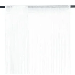 String-verhot 2 kpl 100x250 cm valkoinen