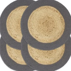 Tabletit 4kpl luonnollinen/antrasiitti 38cm juutti &