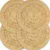 Tabletit 4 kpl luonnollinen 38 cm pyöreä juutti