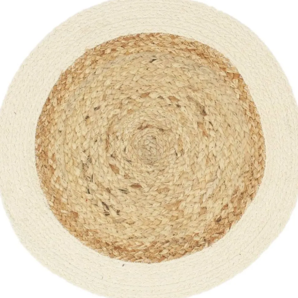 Tabletit 4 kpl luonnollinen 38 cm pyöreä juutti ja puuvilla