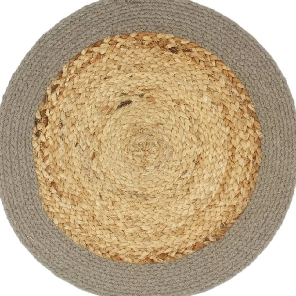 Tabletit 4 kpl luonnollinen/harmaa 38 cm juutti ja puuvilla