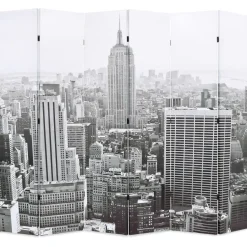 Taitettava tilanjakaja 228x170 cm new york mustavalkoinen