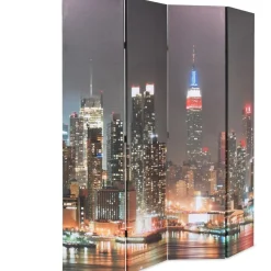 Taitettava tilanjakaja 160x170 cm new yorkin yömaisema