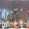 Taitettava tilanjakaja 200x170 cm new yorkin yömaisema