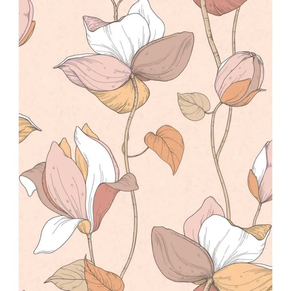 Tapetti Flora Lily, vinyylipinta, eri värejä