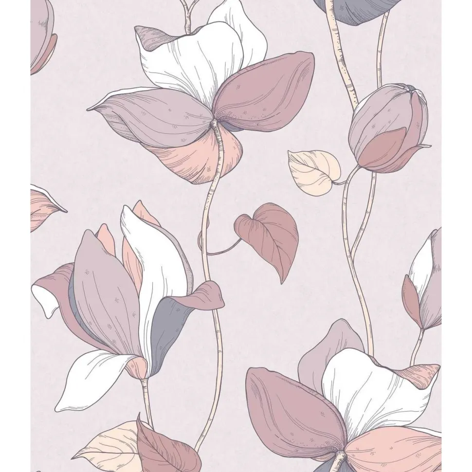 Tapetti Flora Lily, vinyylipinta, eri värejä