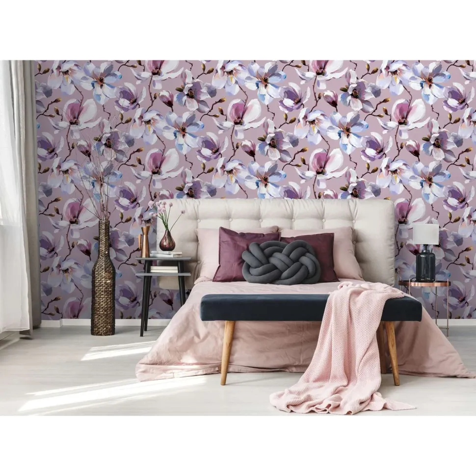 Tapetti Flora Magnolia, vinyylipinta, eri värejä