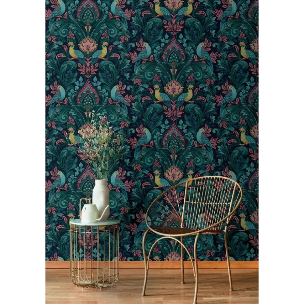Tapetti Grandeco Arcadia A67801-A67802, non-woven, vinyylipinta, lintu