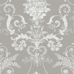 Tapetti Laura Ashley 113383 Josette Steel, maalaisromanttinen, harmaa