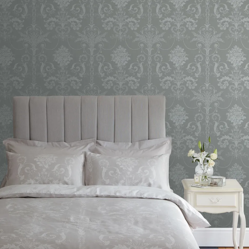 Tapetti Laura Ashley 113383 Josette Steel, maalaisromanttinen, harmaa