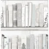 Tapetti Sandudd Botany Library 103837, teksti, vanhan ajan, White, Blue