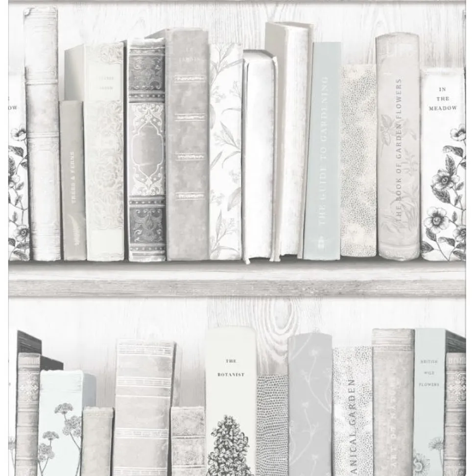 Tapetti Sandudd Botany Library 103837, teksti, vanhan ajan, White, Blue
