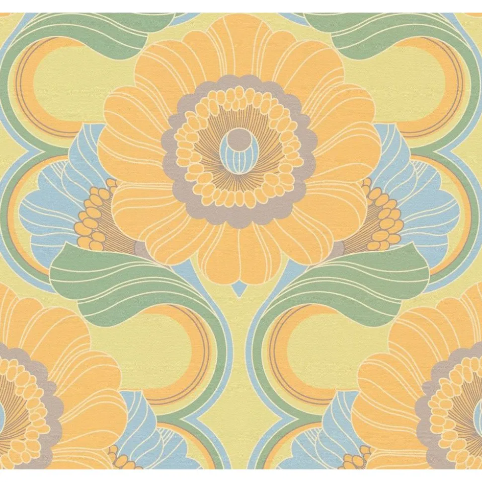 Tapetti A.S. Creations Retro chic, 39530-4, vintage, keltainen