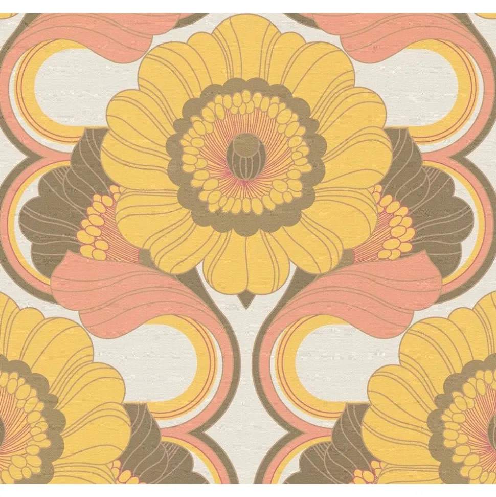 Tapetti A.S. Creations Retro chic, 39530-4, vintage, keltainen