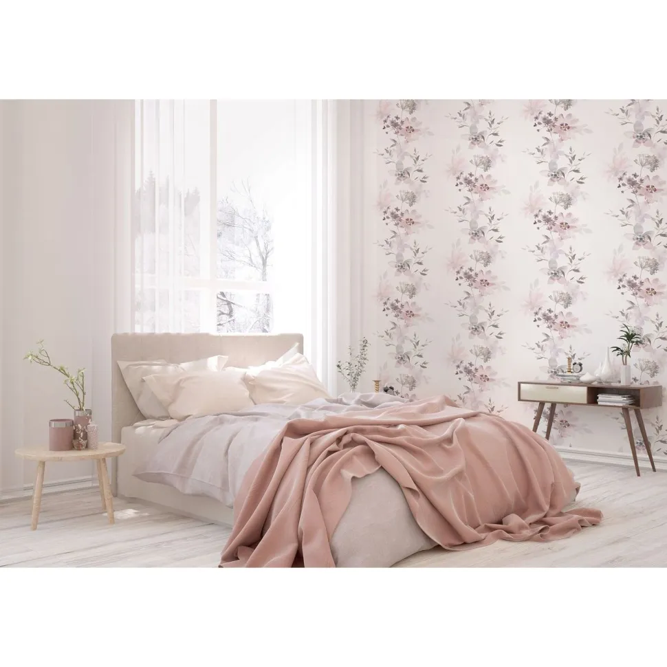 Tapetti Marburg Kylie 81623, vinyylipinta, pioni, ruusu, romanttinen, vaaleanpunainen
