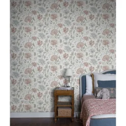 Tapetti Sandberg Annabelle, non-woven, kukka, maalaisromanttinen, hiekka